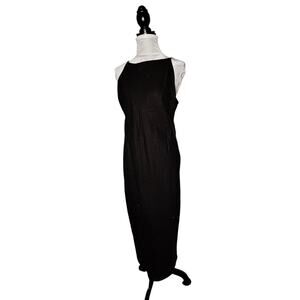 James Perse Linen Adjustable Strap Long Dress Black Size 3 (Large)